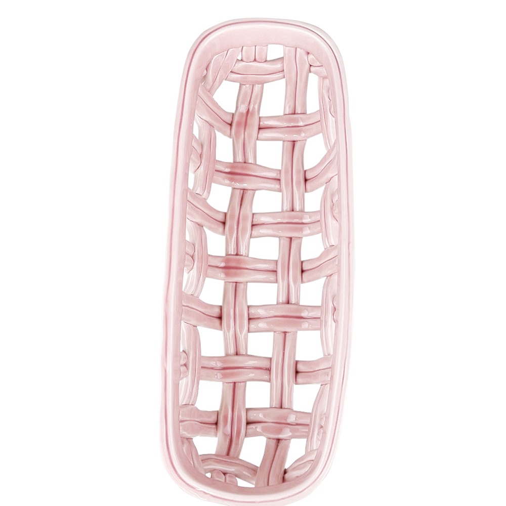 Aufbewahrungskorb Baguette Steingut Rosa