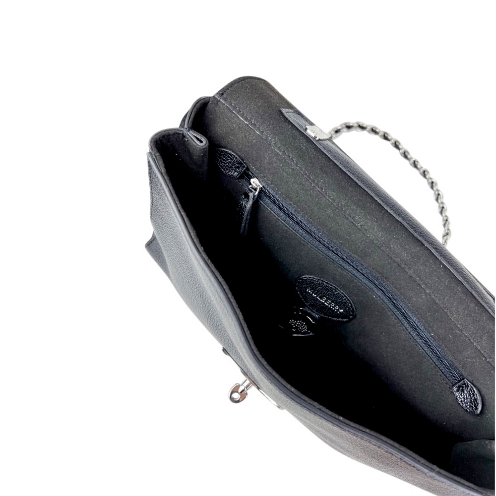 Leder-Umhängetasche Medium Lily Glossy Goat Black