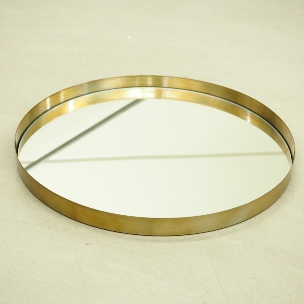 Runder Wandspiegel Metall Goldrahmen Ø 43 cm