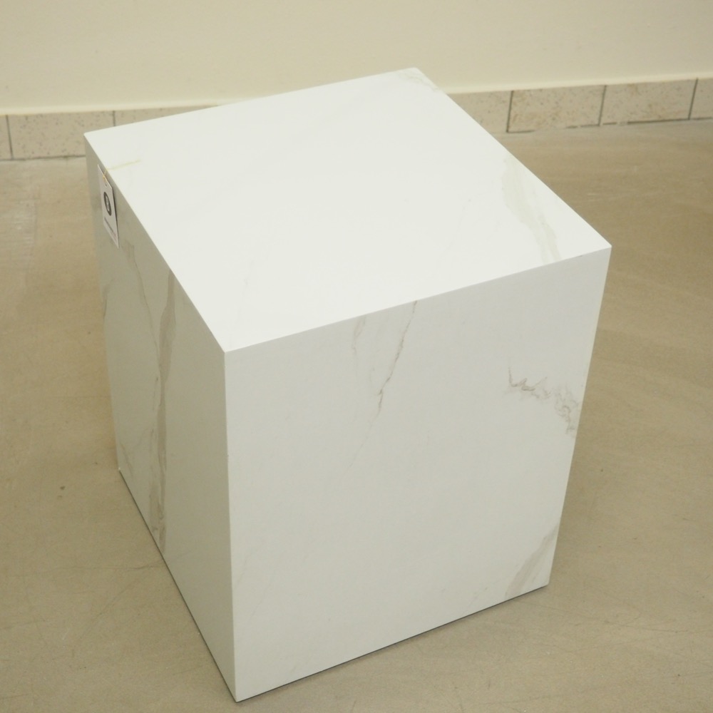 Beistelltisch Cube Marmor Optik MDF weiß ca. B45 x T45 cm