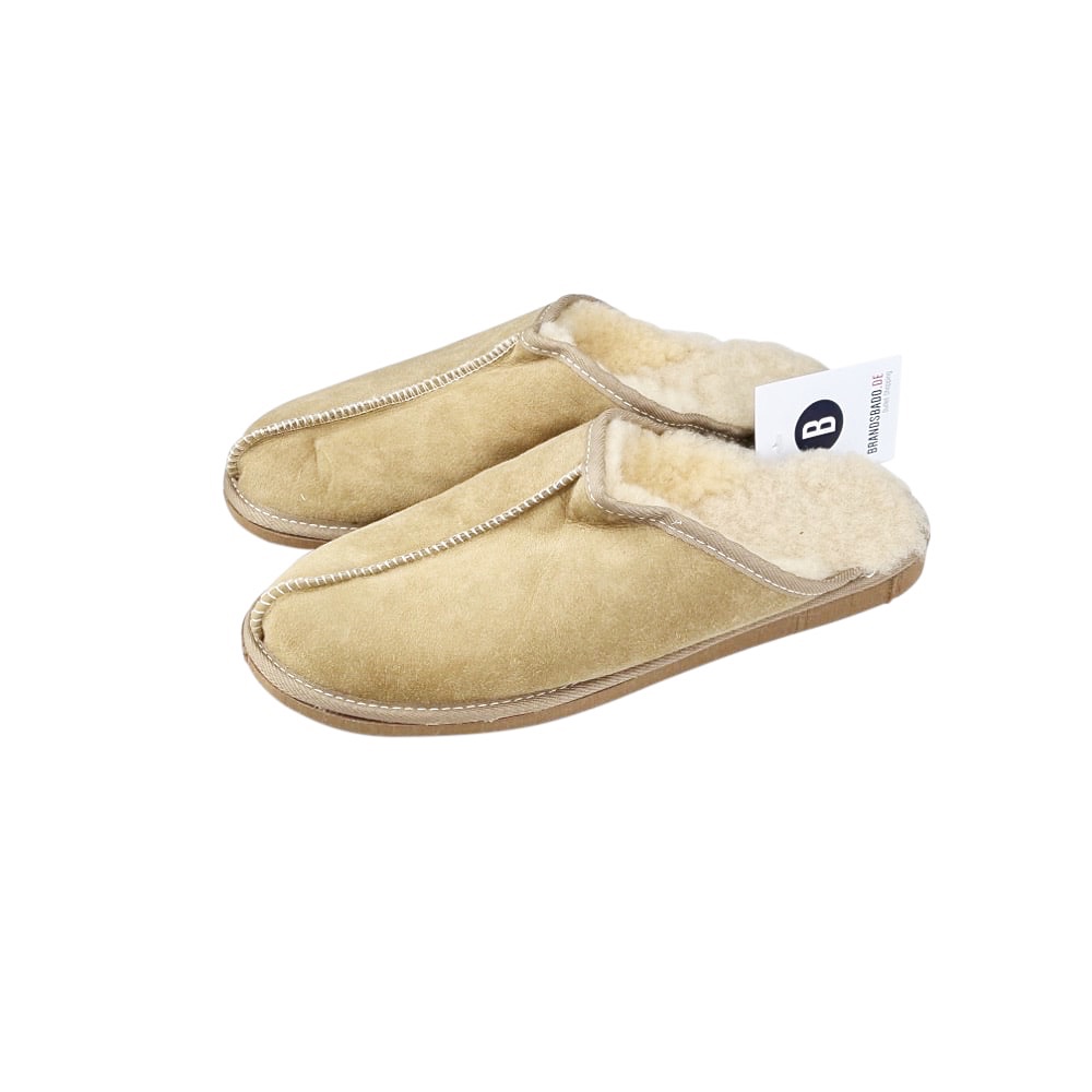 Heren Pantoffels Camel 44/45 Lammfell