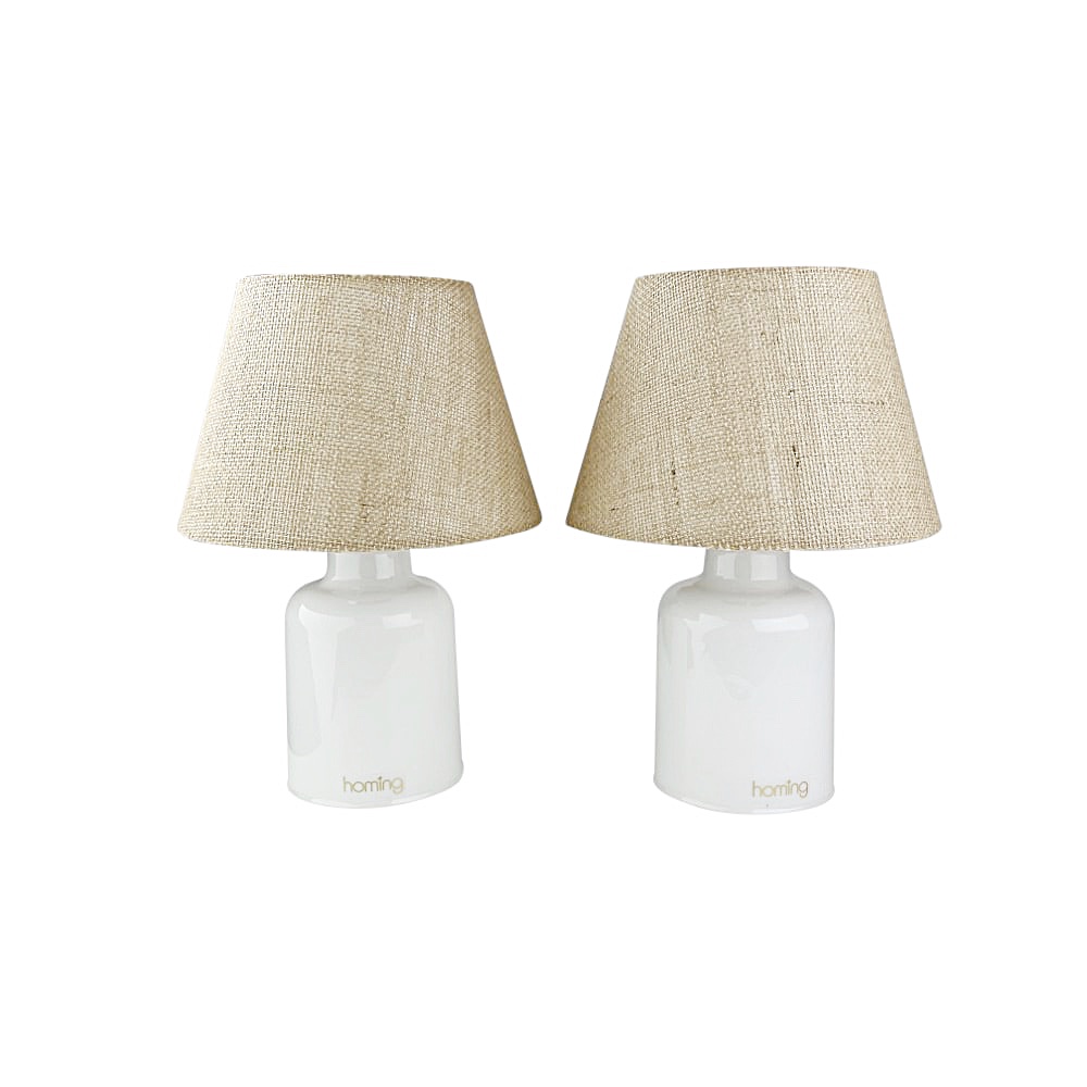 2x Tischleuchten Savannah Kunststoff Braun transparent