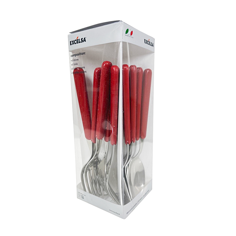 Besteck-Set Fashion. 24-tlg. rot Edelstahl