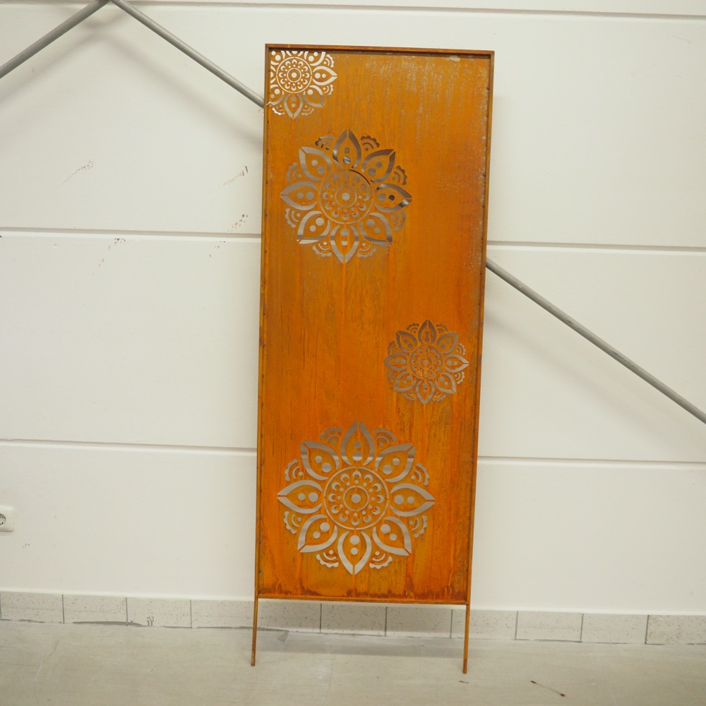 Deko Objekt Sichtschutz Mandala Rost-Optik ca.150cm hoch