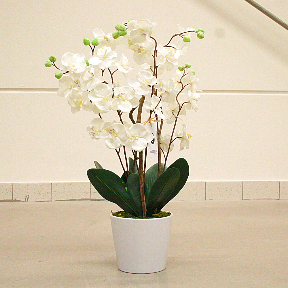Kunstpflanze Orchideentopf Elegante Orchidee Pflanze H54 cm