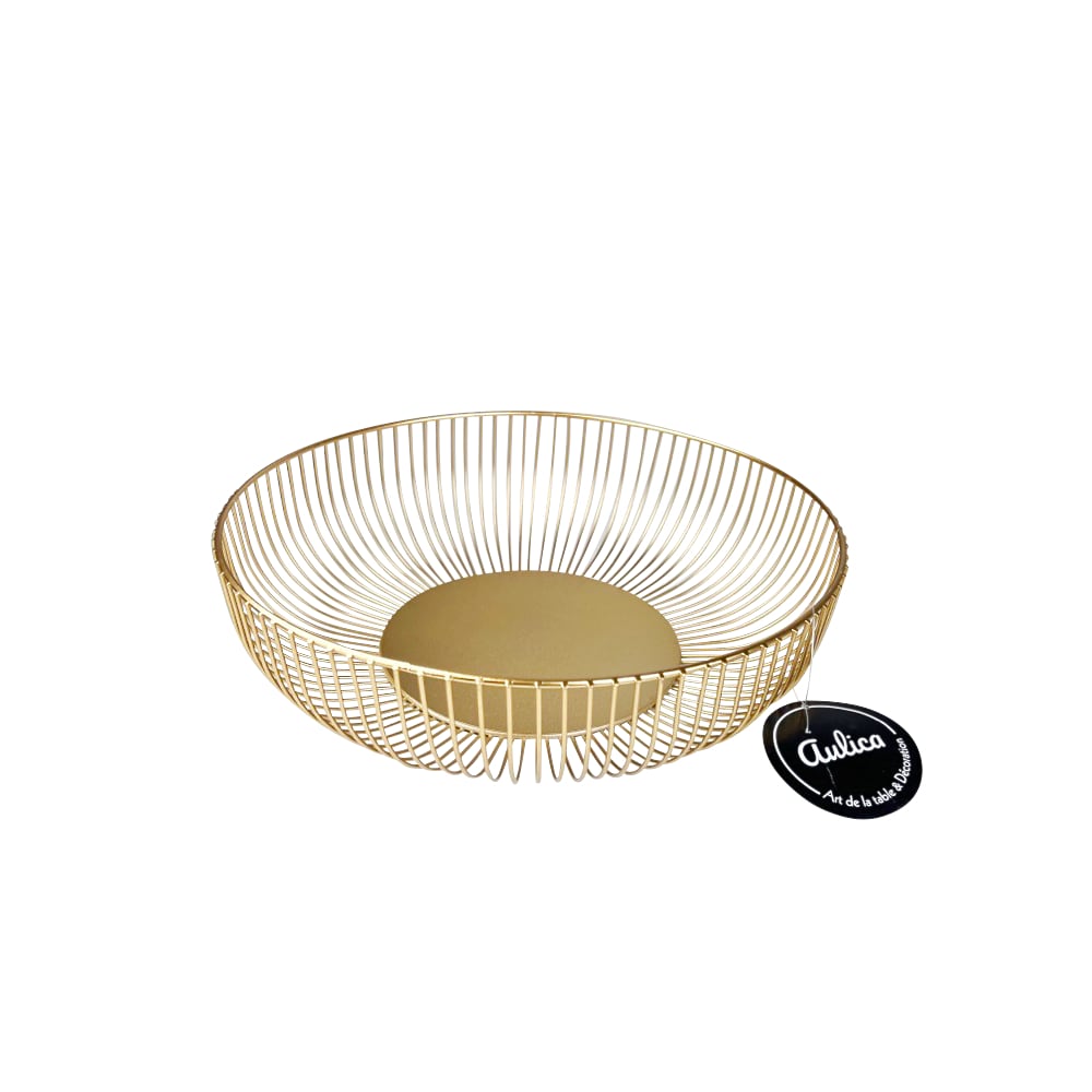 Brotkorb Alice in Goldfarben Metall Deko