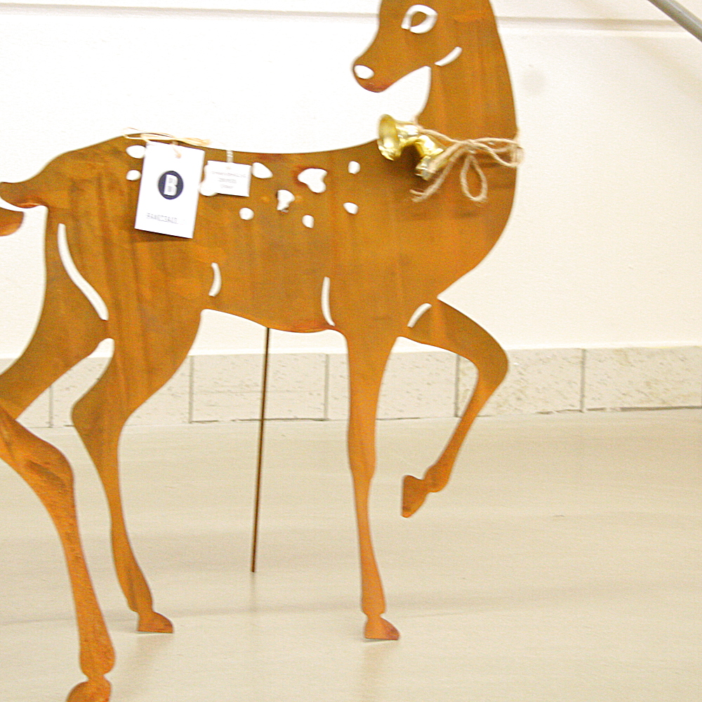 Deko Figuren 2-tlg. XXL Hirsch Paar Rost Look ca. 73 /100 cm hoch