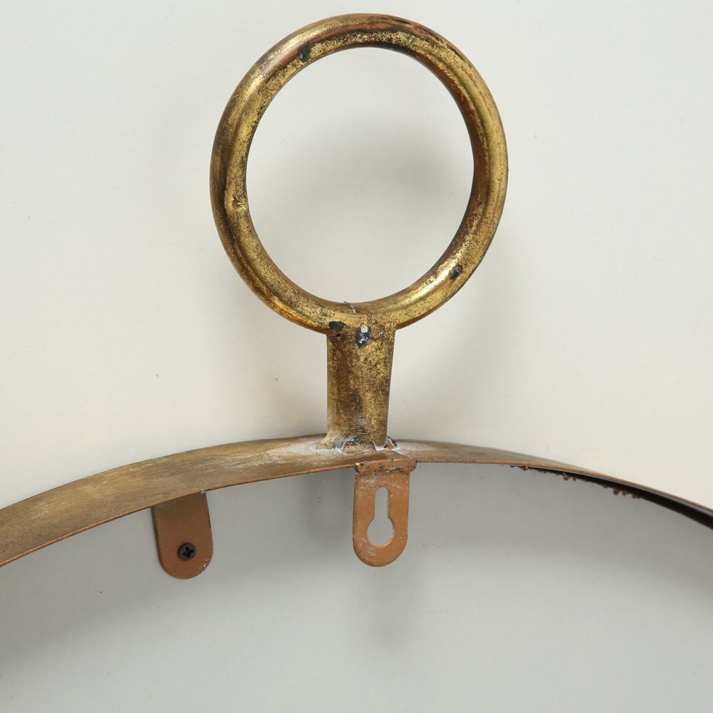 Massiver Wandspiegel Prado rund Eisen goldfarben Ø 40cm
