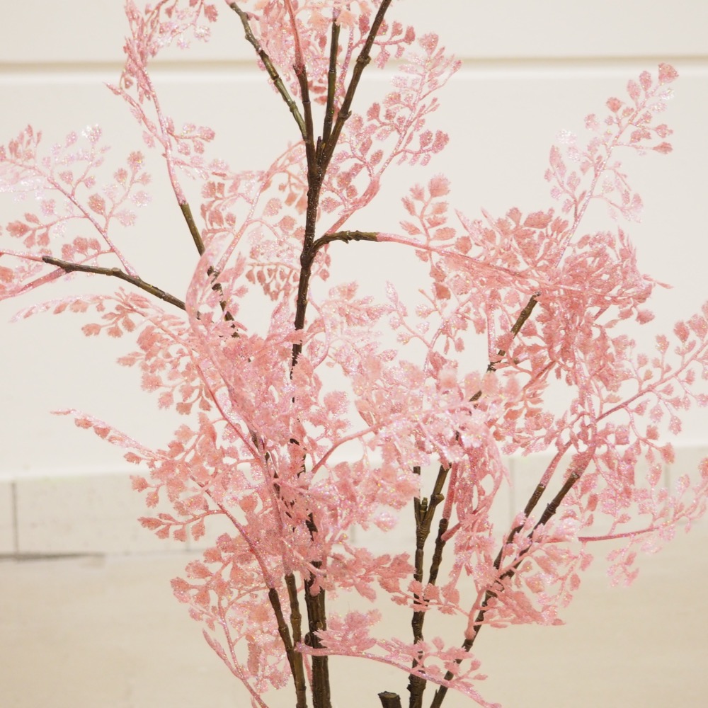 Handgefertigte Kunstpflanze Glitter Topf rosa Deko-Objekt Ø 11cm H 80 cm