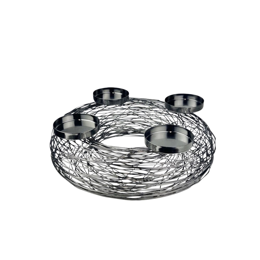 Adventskranz Tangle dunkelgrau Metall