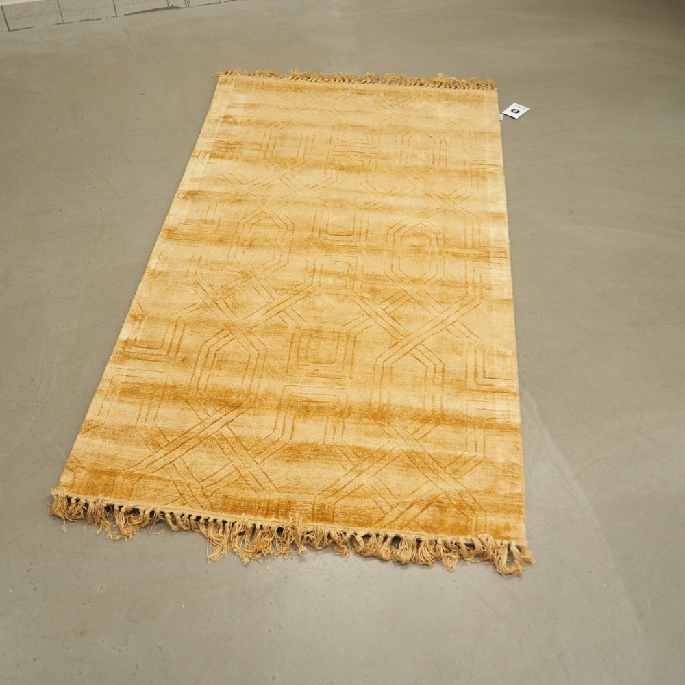 Teppich Ornamentprint ca. 90 x 160 cm Viscose Baumwolle