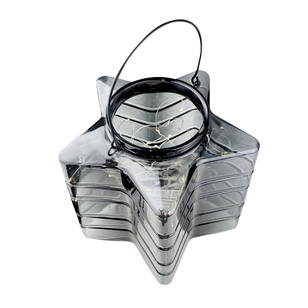 Windlicht LED-Lichterkette schwarz LED