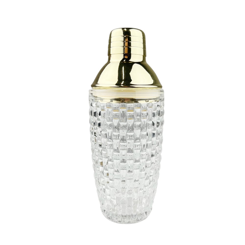 Cocktail-Shaker Jolin Transparent/Gold Glas Edelstahl