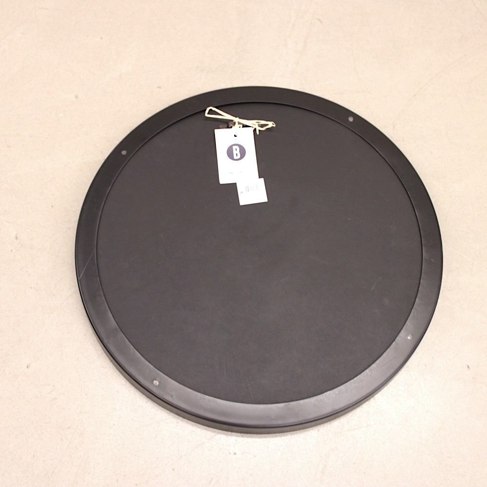 Runder Wandspiegel Metall mit schwarzen Rahmen Ø ca. 51 cm