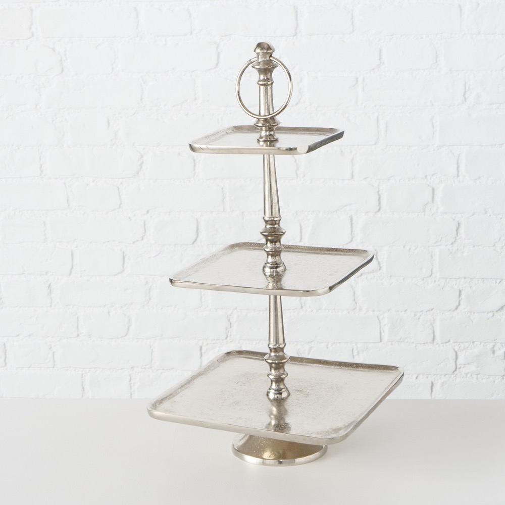 Etagere Dekoetagere Vendi Deko H 50 cm Aluminium silber