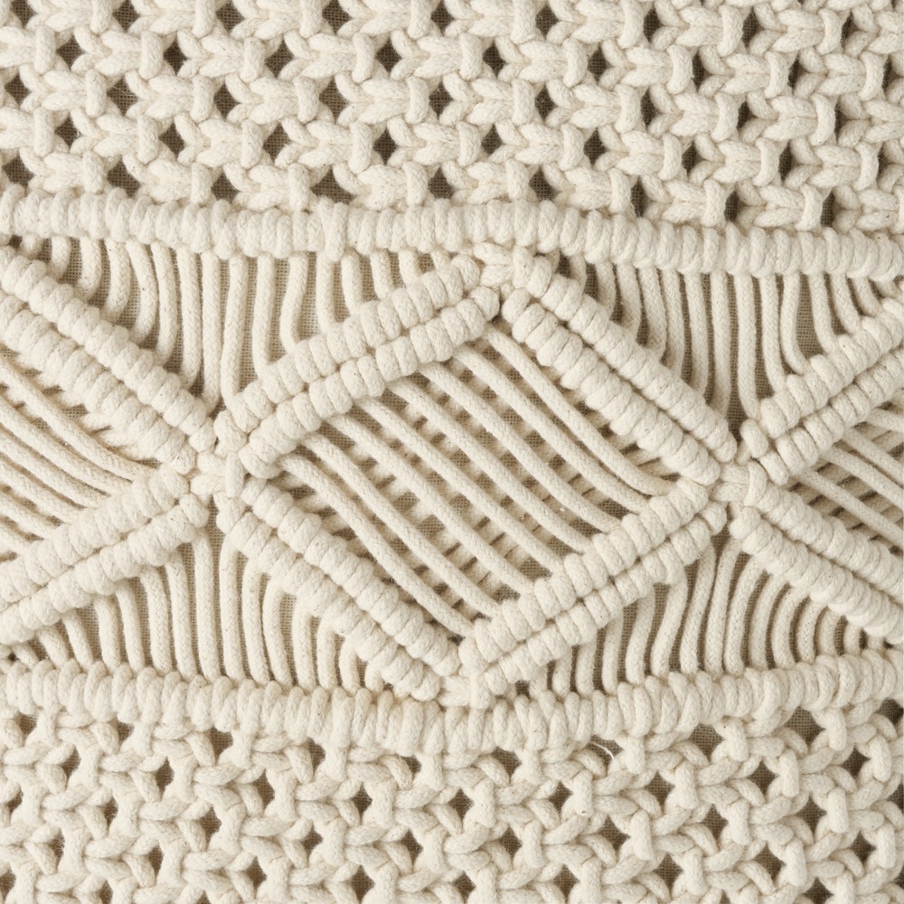 1x Deko-Kissen Makrie 2sort. 45x45cm Boho Cremeweiß Materialmix