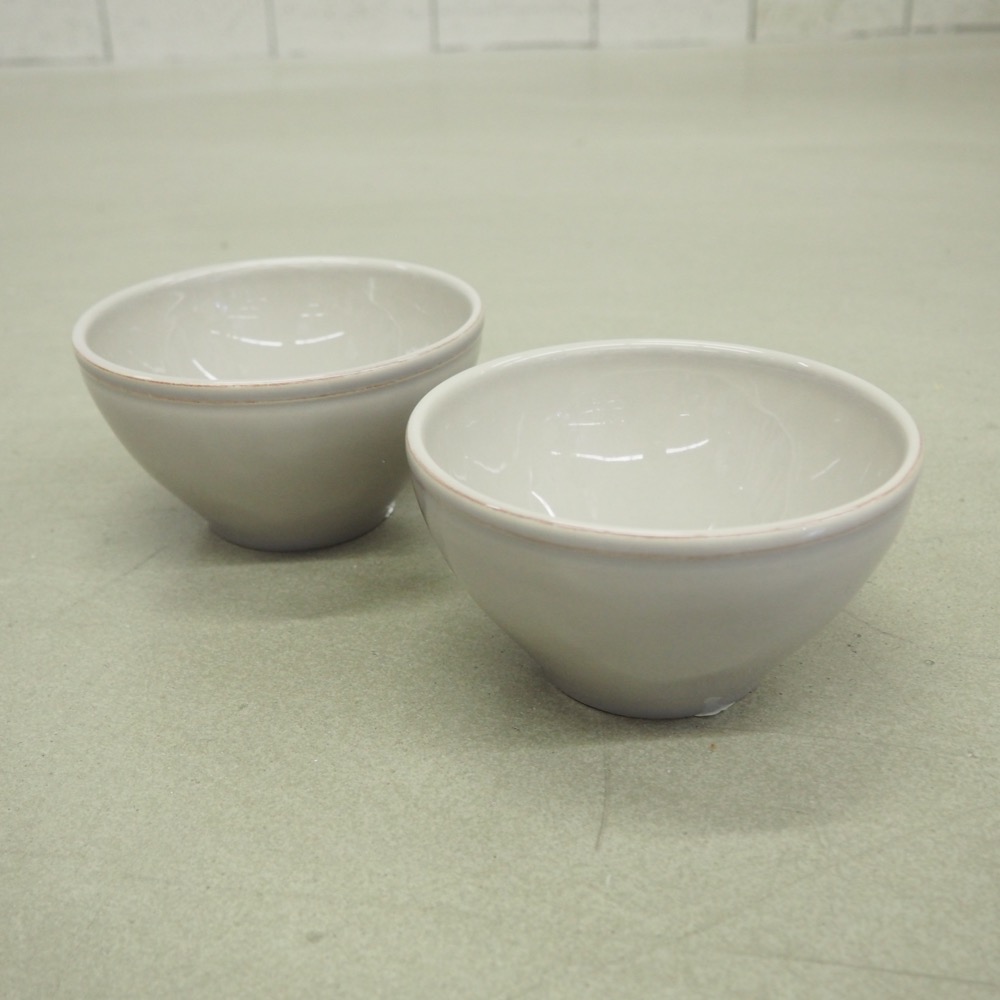 2x Schälchen Constance Set Hellgrau Schale Steingut Ø 15 x H 9 cm