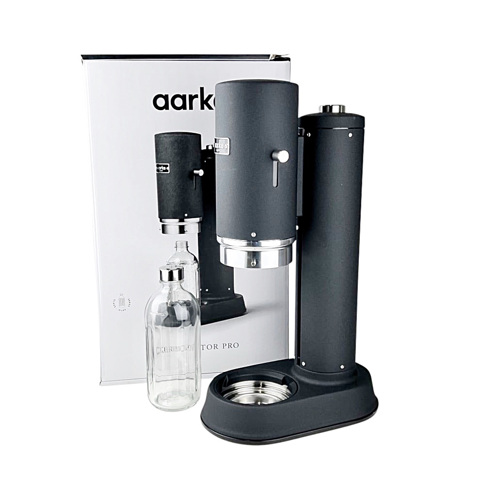 Wassersprudler Carbonator Pro 3-tlg. Schwarz 800 ml Edelstahl Glas
