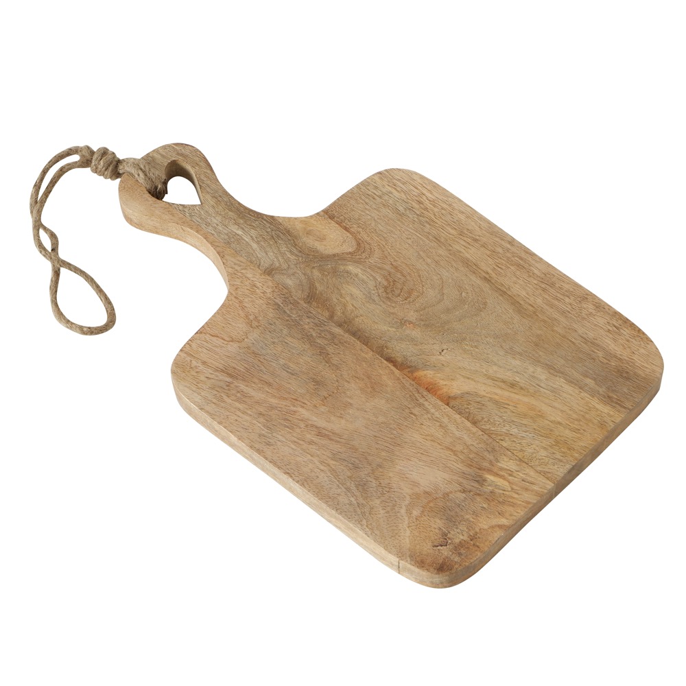 Schneidebrett Lela Mango braun Holzoptik Mangoholz Griff Herz 39 x 25 cm