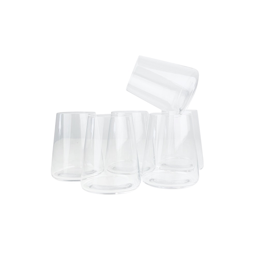 6 x Kristall-Wassergläser Power Kegelform Ø 9 x H 10 cm 380 ml