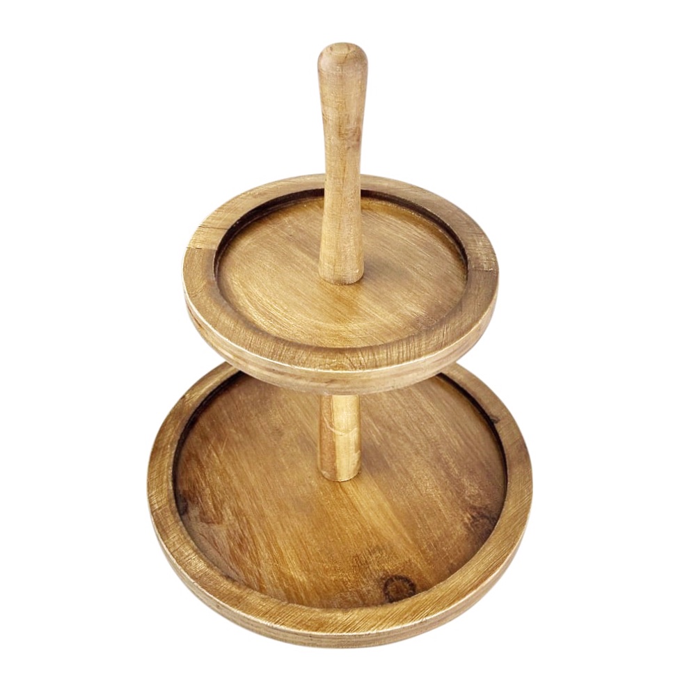 Etagere Hercule Holz  Ø 30 cm H 34 cm Braun 2 Etagen