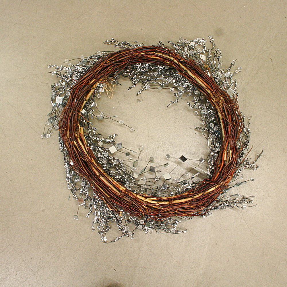 Dekokranz Snowglitter Rattan Perlen Glaskristalle Ø ca. 50cm