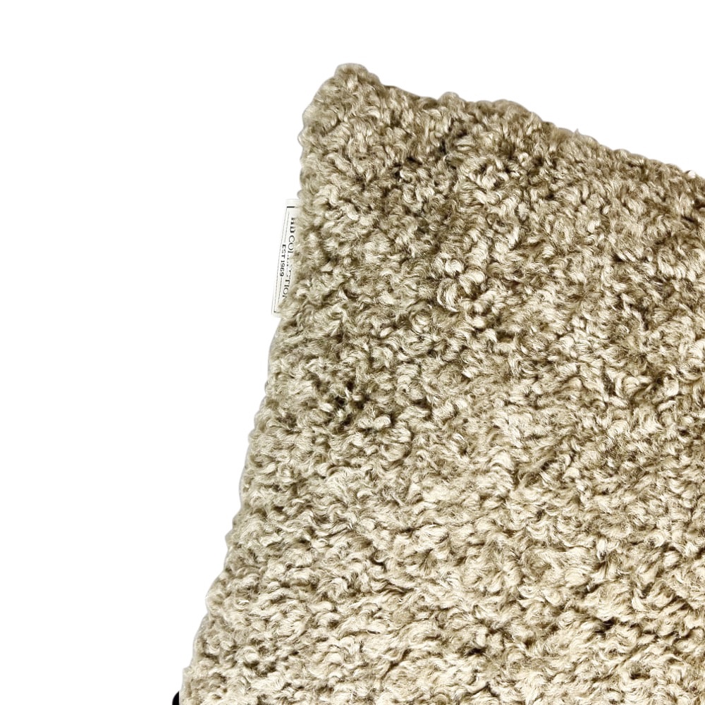 Flauschiges Kissen Teddy Olivgrün Inlett