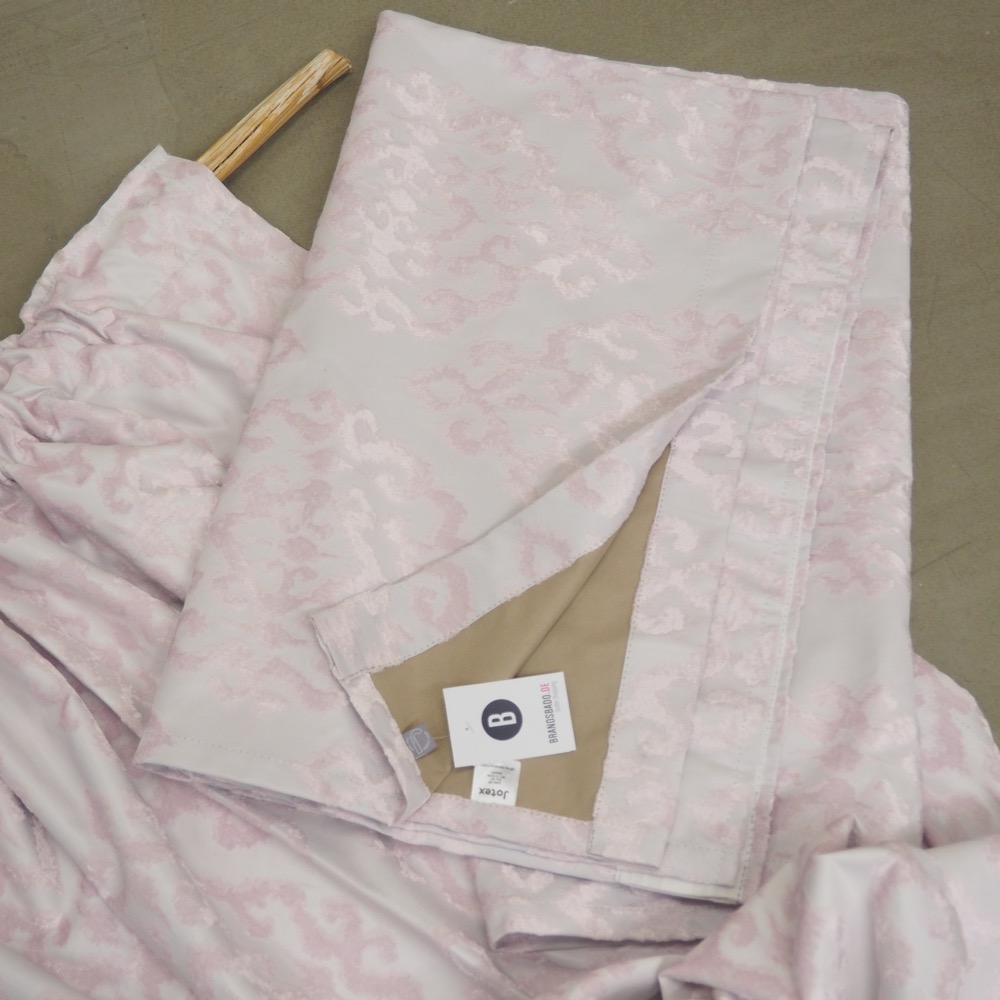Samt-Vorhänge Simone 2 Stück 250 x 275 cm weiß rosa