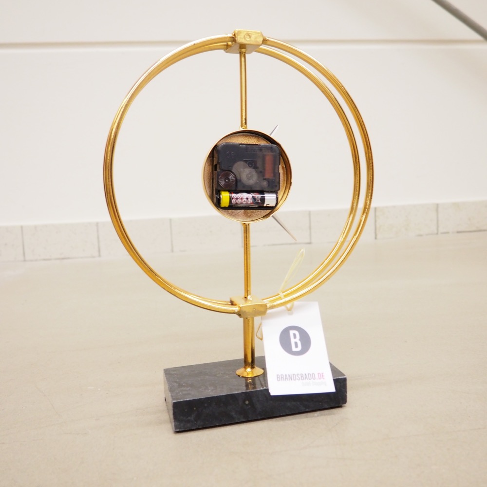 Tisch-Uhr Ashley Eisen Marmor 25x32x8 cm goldfarben