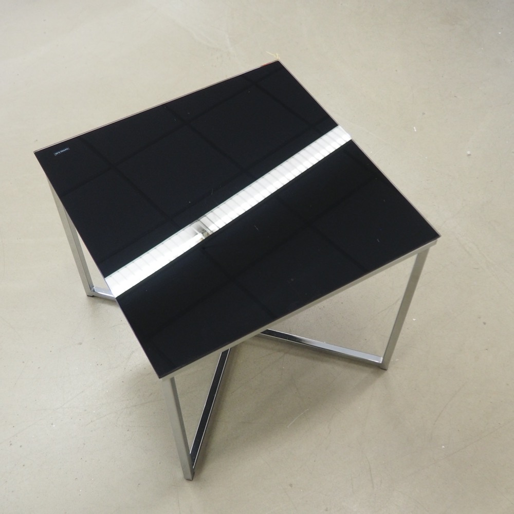 Beistelltisch Matheo Glasplatte schwarz B 50cm H 45cm T 50cm