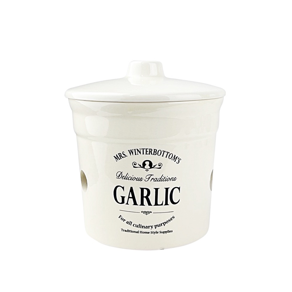 Aufbewahrungsdose Mrs Winterbottoms Garlic Küche Ø 14 x H 12 cm Weiß