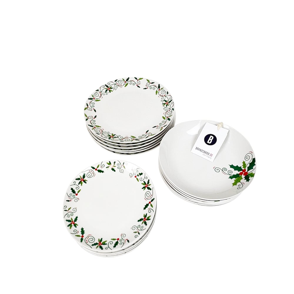 Geschirr-Set Christmas Holly, 18-tlg. XMAS Motiv