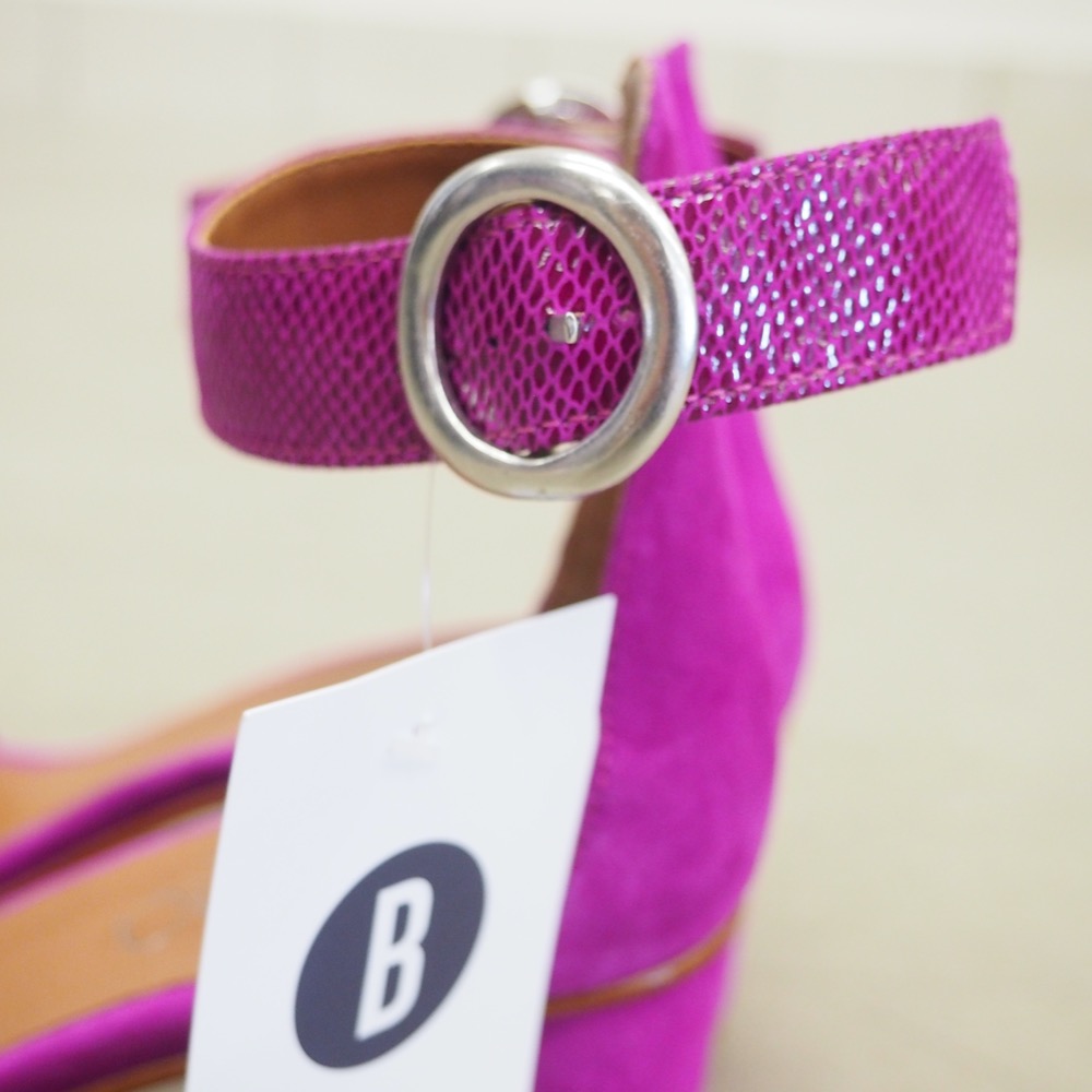 Sandalette lila Gr. 40 Blockabsatz Leder