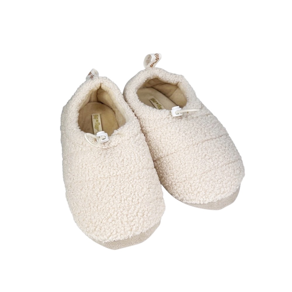 Fleece-Hausschuhe Home Booty 37 Flip Flop Beige