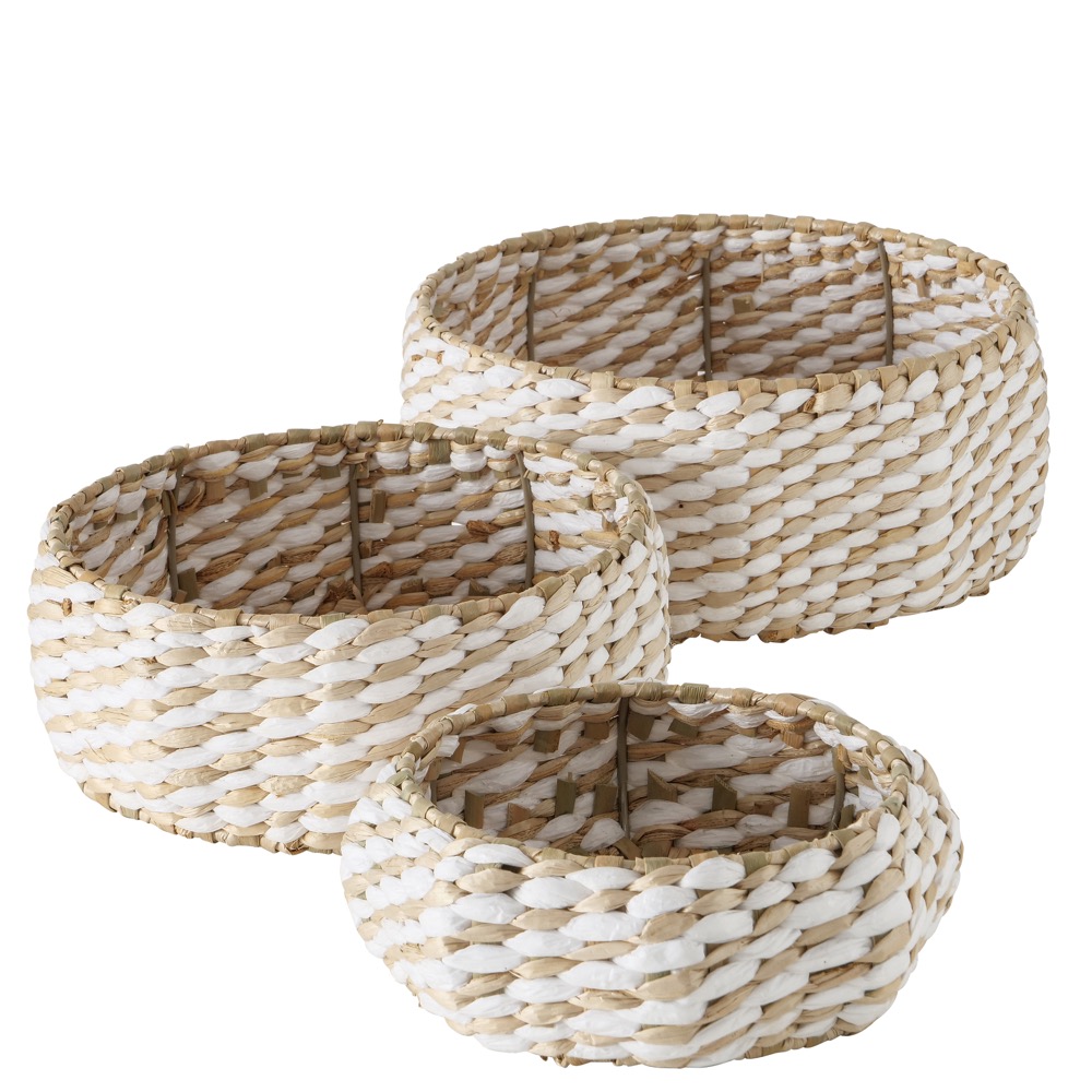 Korb-Set Alenia 3-tlg. Rund H 8-12,5cm D 22,50-30,50cm Seegras