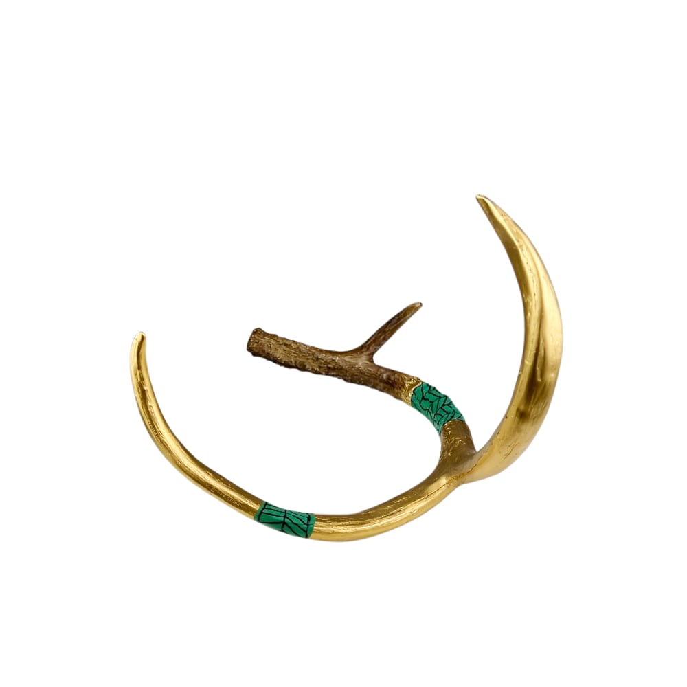 Deko-Geweih Ethno Goldfarben Grün