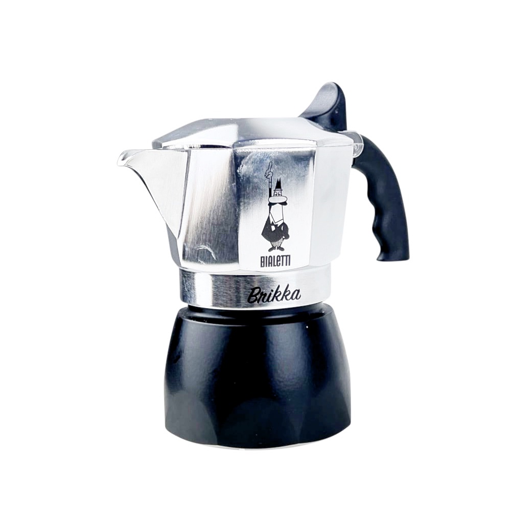 Espressokocher Brikka Für 2 Tassen Schwarz Silber