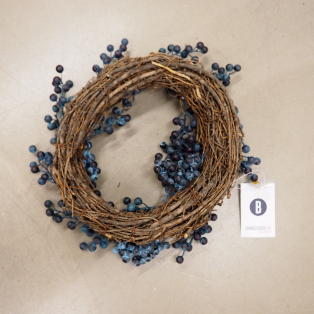 Deko-Kranz Tim Beeren blau natur Weide Ø 35 cm Weidenkranz
