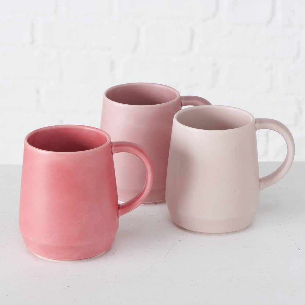 6x Becher Diary rosa Trinkbecher Kaffeetassen Kaffee Tasse Keramik Mug