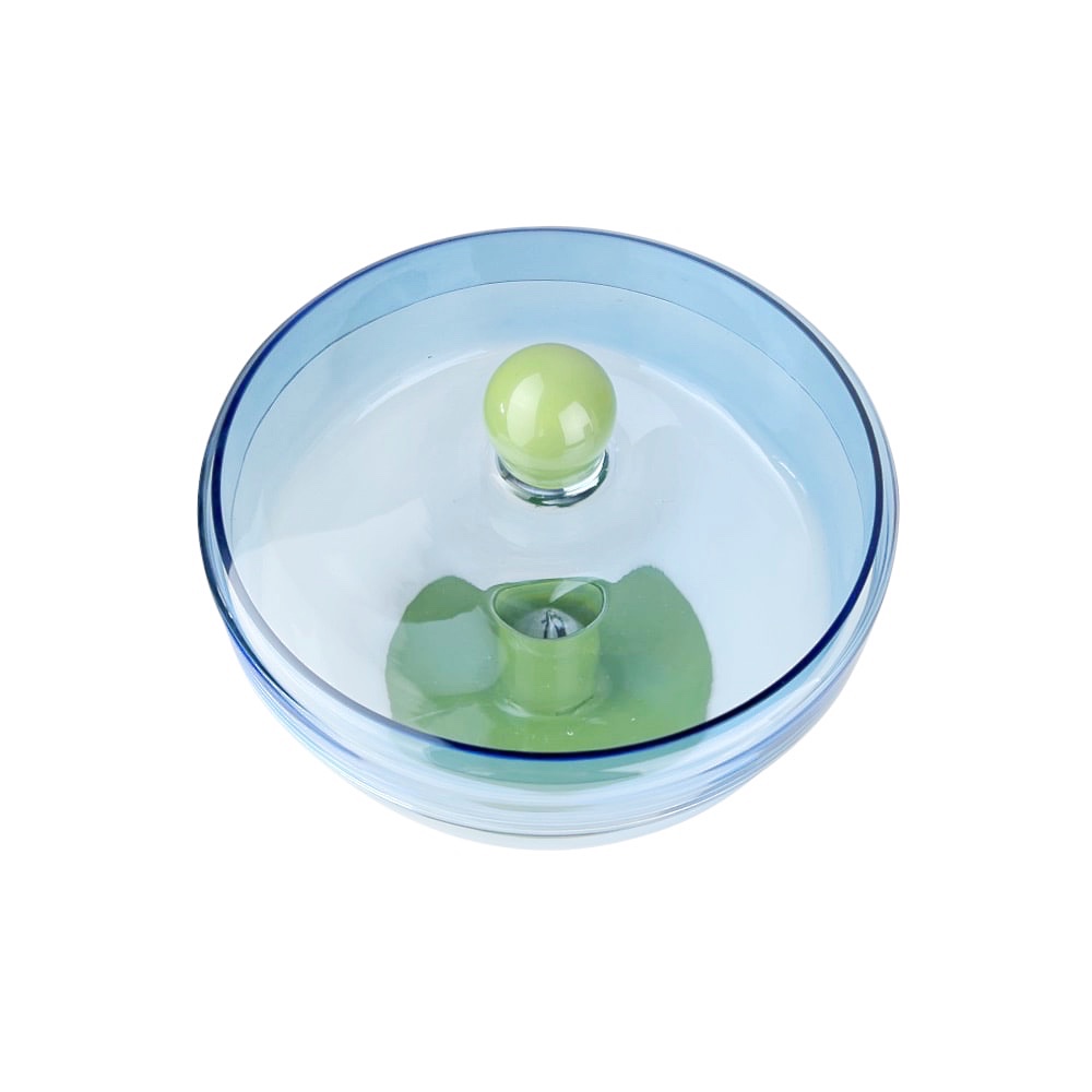 Aufbewahrungsdose Duo aus Glas Ø 22 x H 20 cm Blau Grün