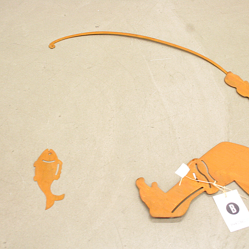 Gartenstecker Angler Edelrost Deko H.ca.64 cm Mia Villa