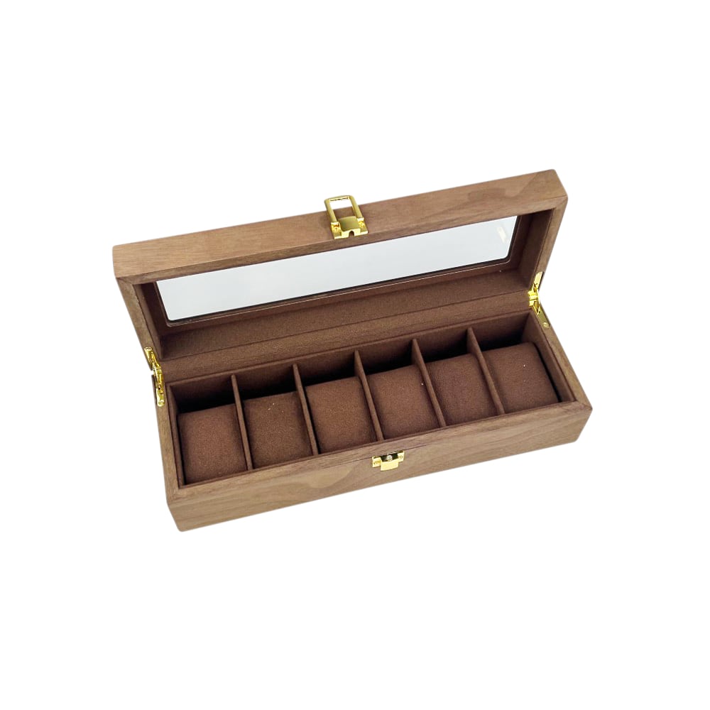 Uhrenbox Walnuss Design 6 Fächern