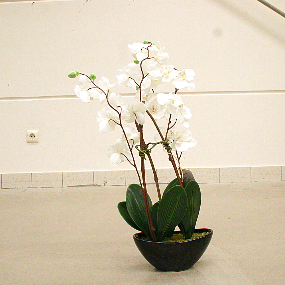 Kunstpflanze Orchideentopf Keramiktopf modern H 60 cm