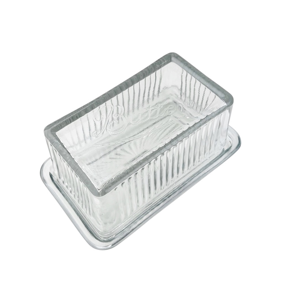 Butterdose Navina aus recyceltem Glas