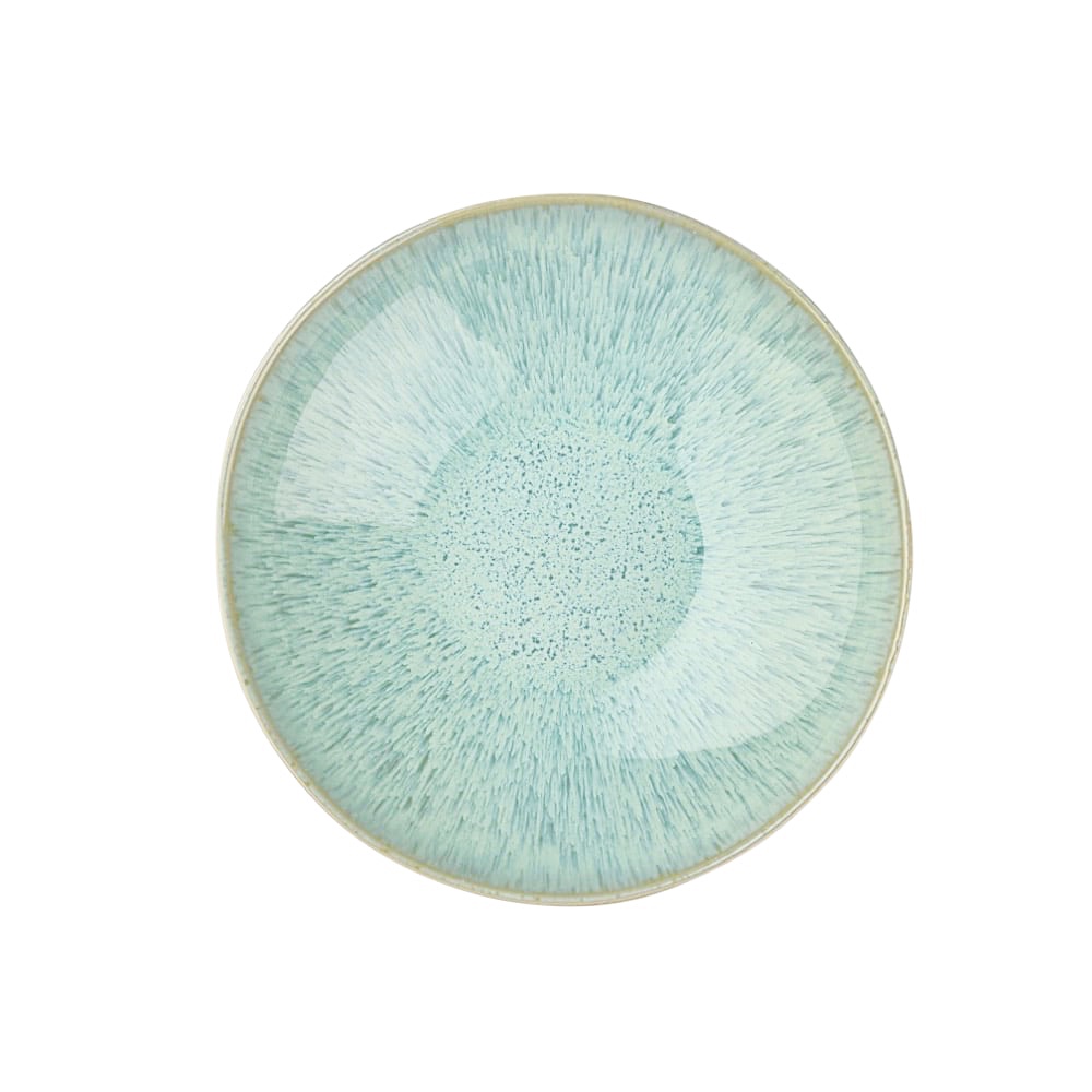 Handbemalte Servierschale Mint Pastateller Areia reaktive Glasur