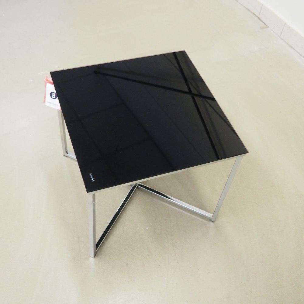 Beistelltisch Matheo Glasplatte schwarz B 50cm H 45cm T 50cm
