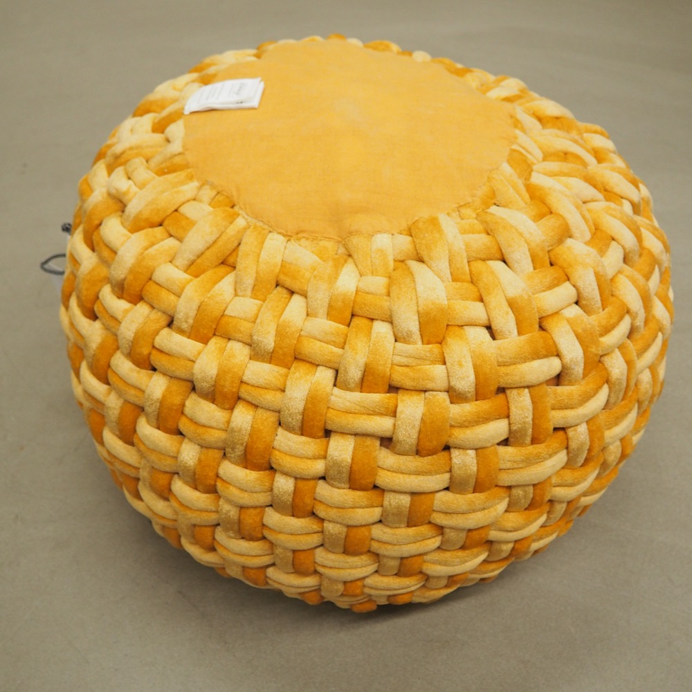 Pouf Samt goldfarben Ø ca. 50 cm