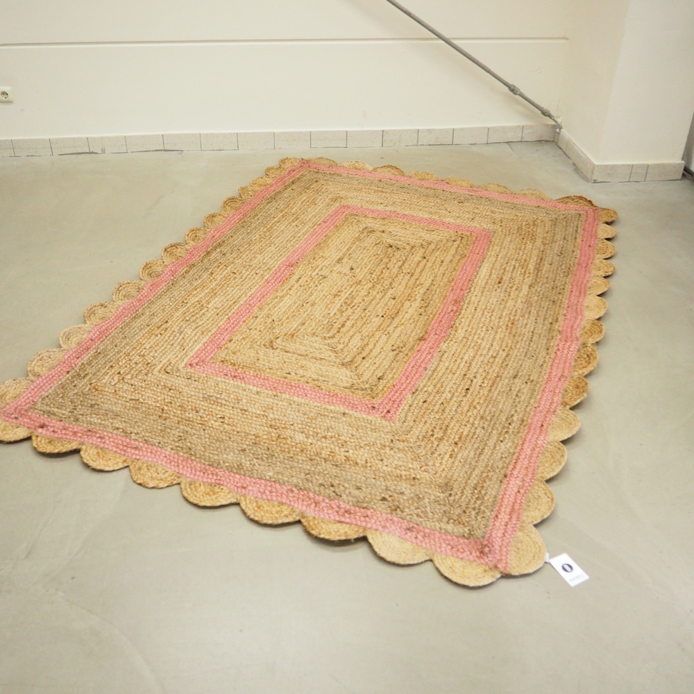 Juteteppich rosa/natur ca. L250 cm B175 cm