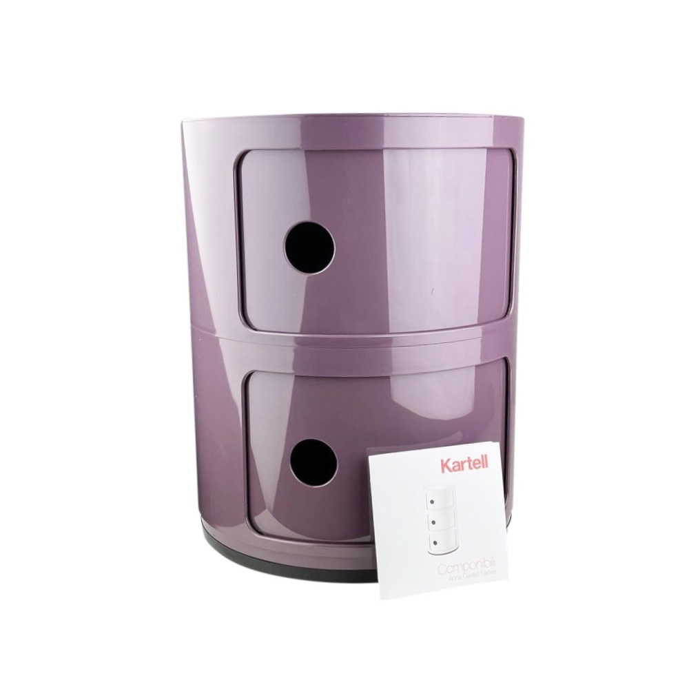 Design Container Componibili 2 Elemente lila glänzend Ø 32 x H 40 Kunststoff
