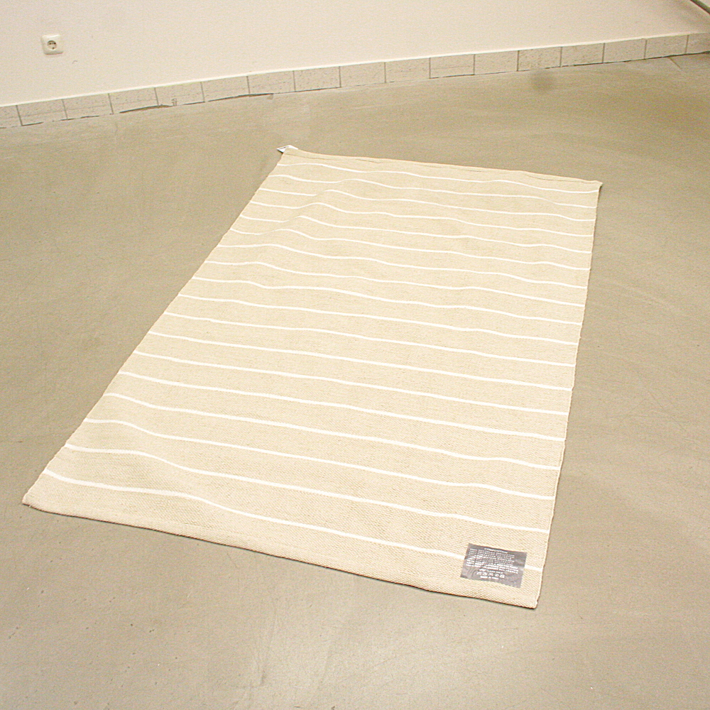 Handgewebter In- und Outdoor-Teppich Marinha 120 x 180cm Natur gestreift